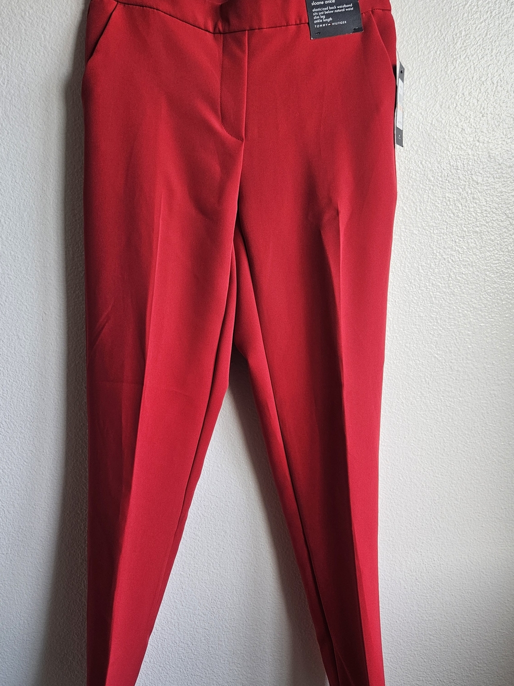 Tommy Hilfiger Red Slim Tailored Trousers
